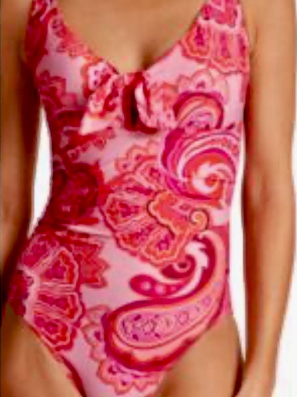 Lauren Ralph Lauren Pink Coral purple Paisley One-Piece Swimsuit beachwear 4